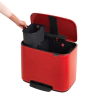 Кош за смет Brabantia Bo Pedal Passion Red, 11 + 23 л thumbnail