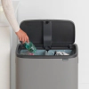 Кош за смет Brabantia Bo Touch Mineral Concrete Grey, 2 x 30 л thumbnail