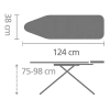 Маса за гладене с поставка за парогенератор Brabantia Denim Blue, 124 x 38 см thumbnail