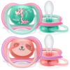 Ортодонтични залъгалки Ultra Air Philips AVENT + стерилизаторна кутия 18м+, момиче с декорация thumbnail