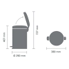 Кош за смет с педал Brabantia NewIcon White, 20 л thumbnail