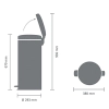 Кош за смет с педал и метална кофа Brabantia NewIcon Metallic Grey, 30 л thumbnail