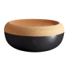 Керамична купа / фруктиера с корков капак Emile Henry Large Storage Bowl 36 см - цвят черен thumbnail