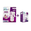 Механична помпа за изцеждане на кърма Philips AVENT Comfort + еднократни подплънки за кърма 24 броя thumbnail