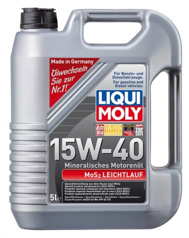 Минерално моторно масло с МоS2 Liqui Moly SAE 15W-40 лек ход, 5 л