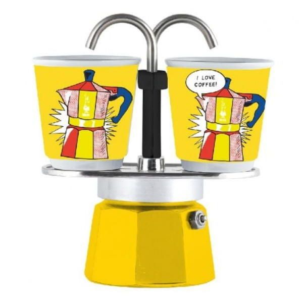 Кафеварка Bialetti Mini R 2 чаши + 2 чаши, жълт цвят