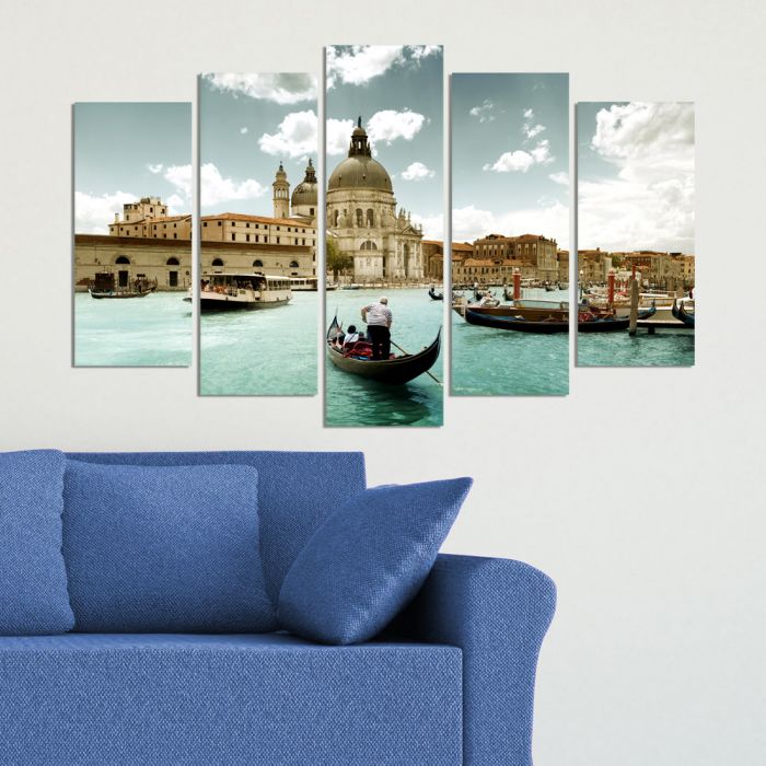 Декоративен панел за стена с венециански изглед и гондоли Vivid Home