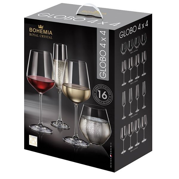 Комплект за вино от 16 части Bohemia Royal Globo