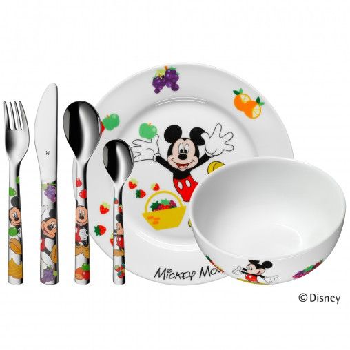 Детски комплект прибори за хранене от 6 части WMF Mickey Mouse
