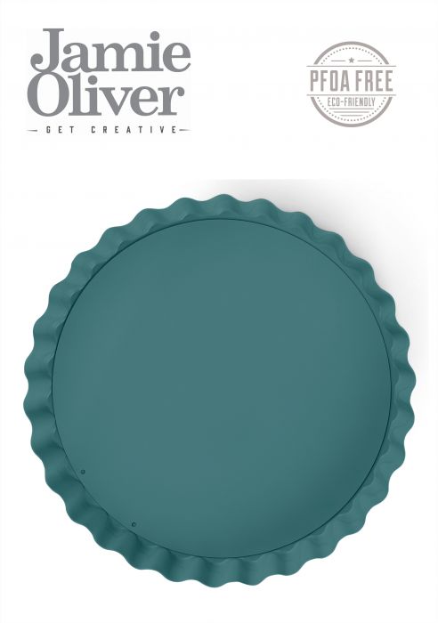 Вълнообразна форма с падащо дъно Jamie Oliver 25 см - цвят атлантическо зелено