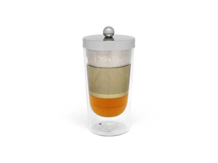 Двустенна стъклена чаша с филтър и капак Bredemeijer - 350 мл