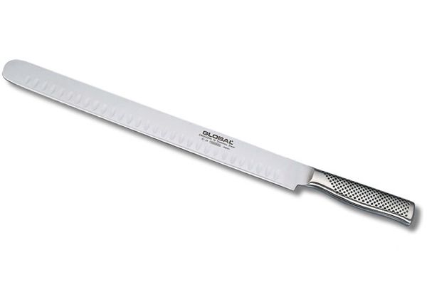 Дълъг готварски нож с шлици Global 35 см