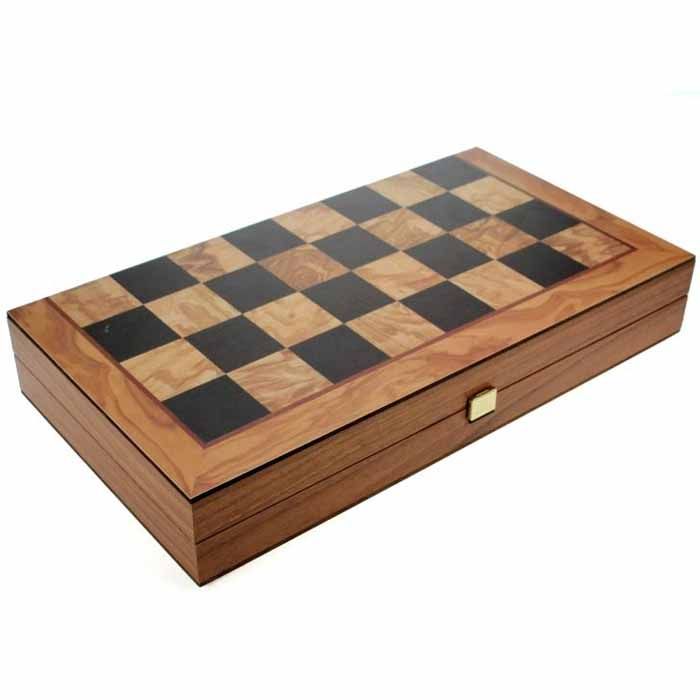 Дървена табла и шах Manopoulos, среден размер