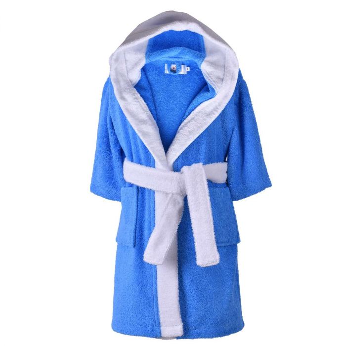 Детски халат за баня PNG син/бял цвят, различни размери