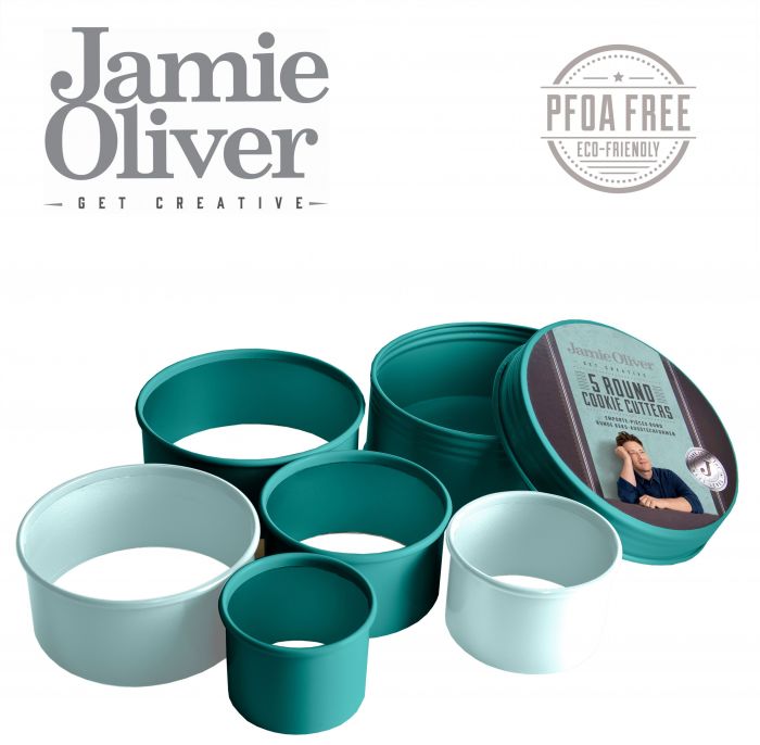 Комплект от 5 броя кръгли форми за десерти и ястия Jamie Oliver, цвят атлантическо зелено / светлосиньо
