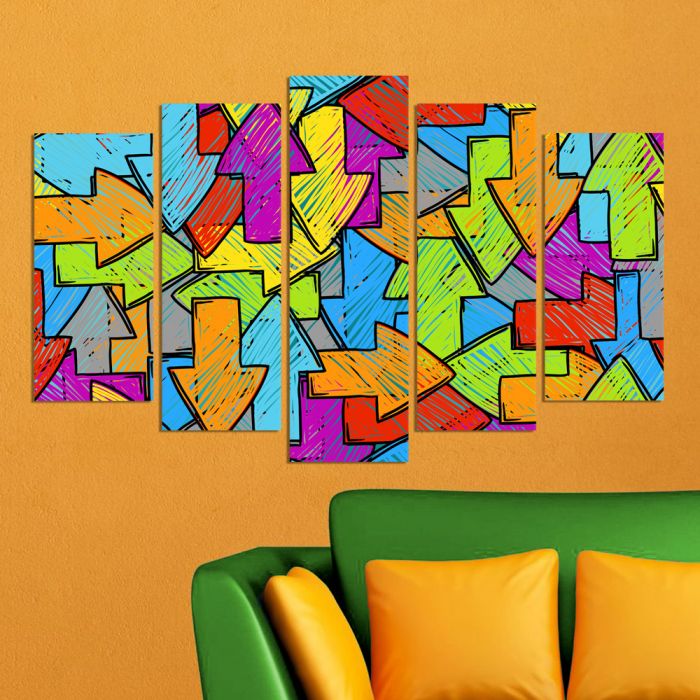 Декоративeн панел за стена с пъстроцветни символи Vivid Home