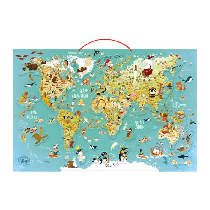 Магнитна карта на света Vilac английски вариант