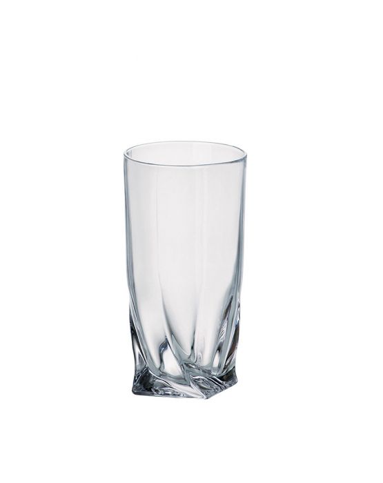 Комплект от 6 бр. чаши от кристално стъкло за безалкохолно Bohemia Crystalite Quadro 350 мл