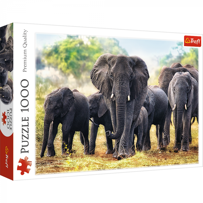 Пъзел Trefl Африкански Слонове, 1000 части