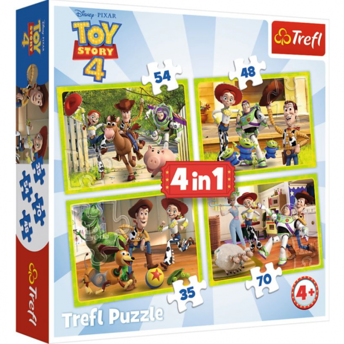 Пъзел Trefl 4 в 1 Toy Story 4 Отбор играчки