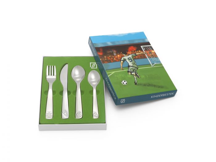 Комплект детски прибори за хранене Zilverstad 'Футбол' - 4 части
