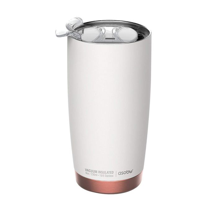 Двустенна термо чаша с вакуумна изолация Asobu Gladiator 600 мл - цвят бял/мед