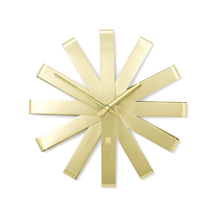 Часовник за стена Umbra Ribbon - цвят бронз