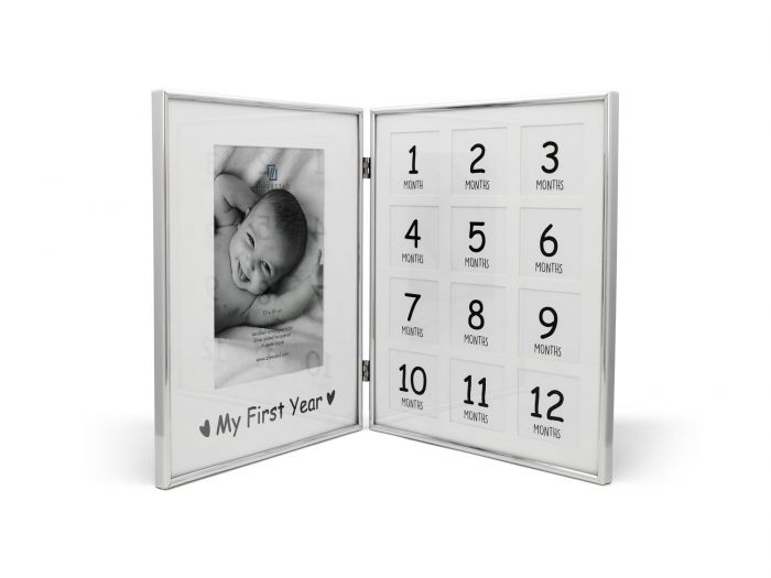 Рамка за бебешки снимки със сребърно покритие "1-ва годинка" Zilverstad