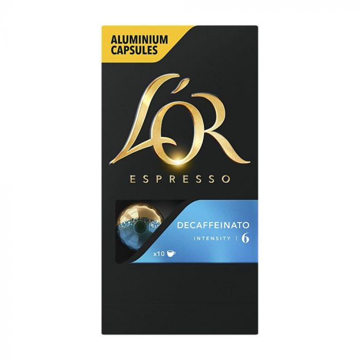 Алуминиеви кафе капсули за Nespresso L'OR Decaffeinato 10 x 5,2 г