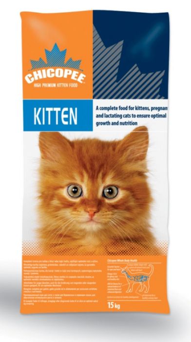 Храна за малки котета от 1 до 12 месеца, бременни и кърмещи котки Chicopee Hi Premium Kitten 15 кг