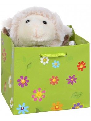 Плюшена играчка Morgenroth Plusch – Пролетна овчица в торбичка, 12 cм