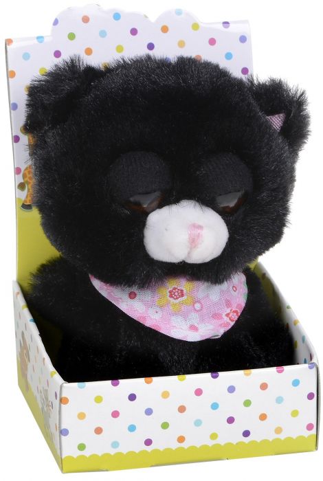 Плюшена играчка Morgenroth Plusch - Черно коте в кутия, 12 см