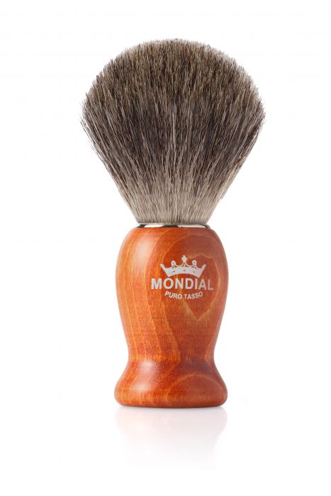 Четка за бръснене с естествен косъм Mondial 1908, дървена дръжка