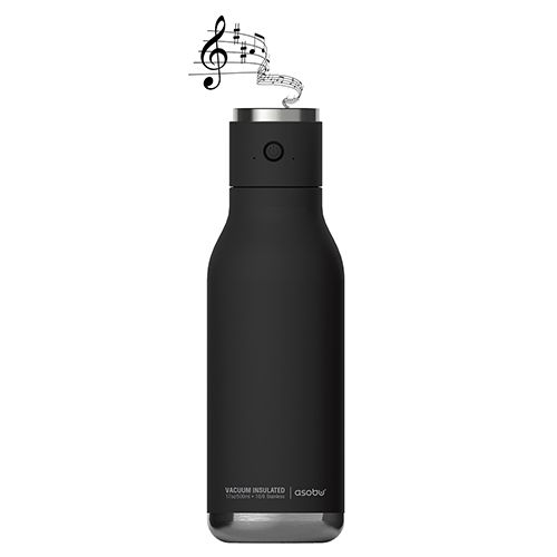 Двустенна термо бутилка Asobu Wireless с Bluetooth колонка 500 мл - цвят черен