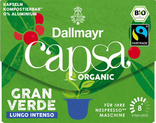 Кафе капсули Dallmayr Gran Verde capsa Lungo Intenso, 10 броя