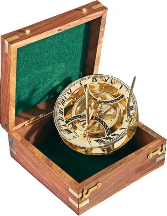 Компас K&R PANAMA Sun-Dial в дървена подаръчна кутия