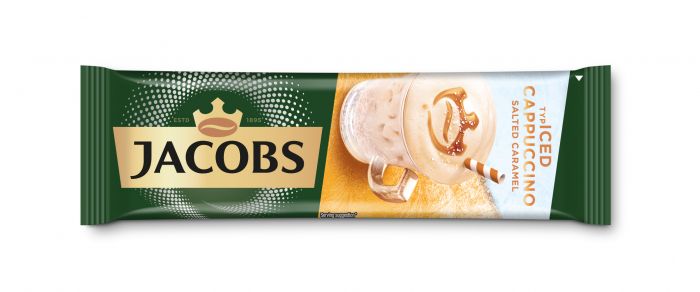 Разтворима кафе напитка Jacobs 3in1 Ice Cappuccino Salted Caramel 8 брoя x 17,8 г