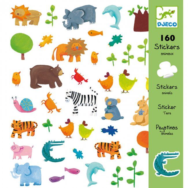 Стикери животни 160 бр. Djeco Stickers