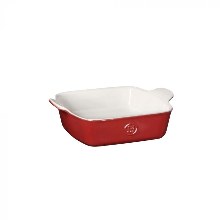 Правоъгълна форма за печене Emile Henry Square Dish 20 х 23 см - цвят бяло и червено
