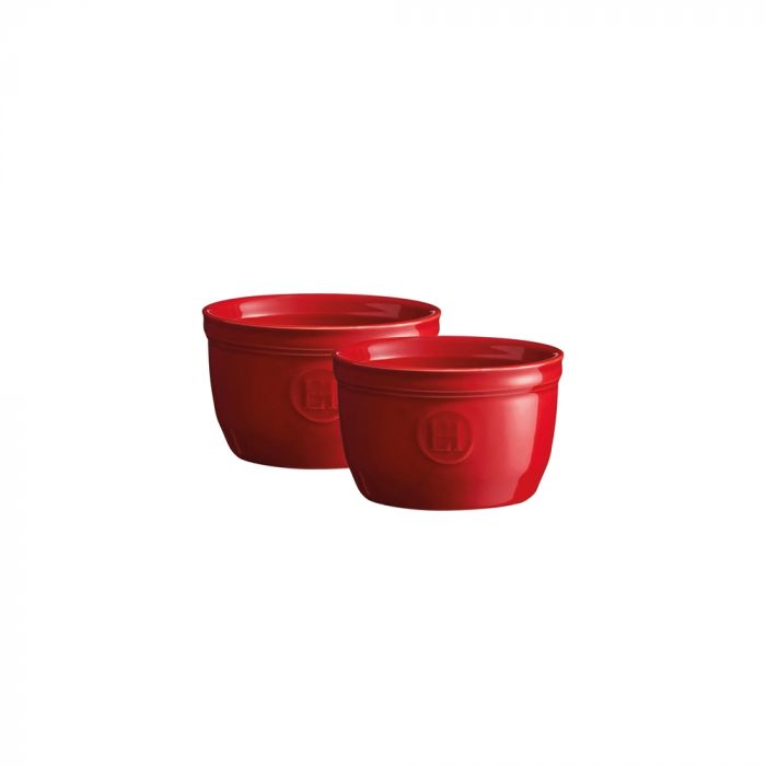 Комплект 2 броя керамични купички / рамекини Emile Henry Ramekins Set N°9 - цвят червен