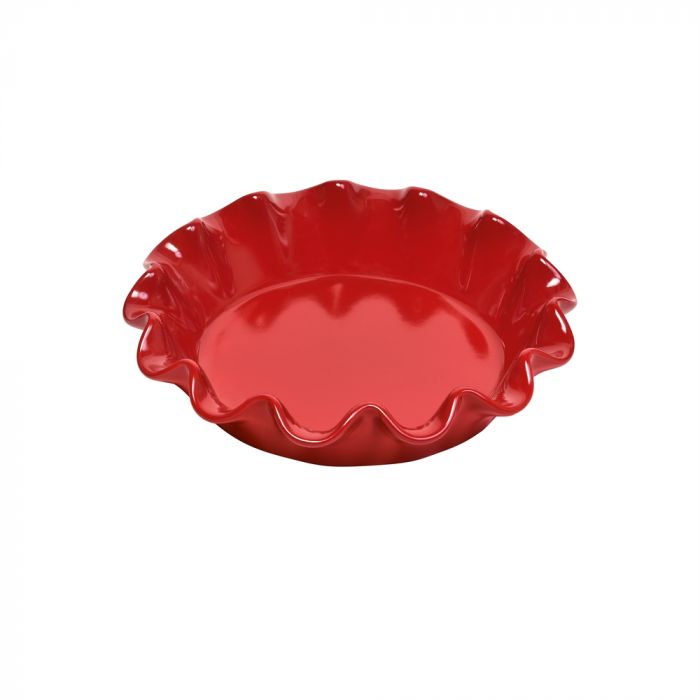 Керамична форма за пай Emile Henry Ruffled Pie Dish 27 см - цвят червен