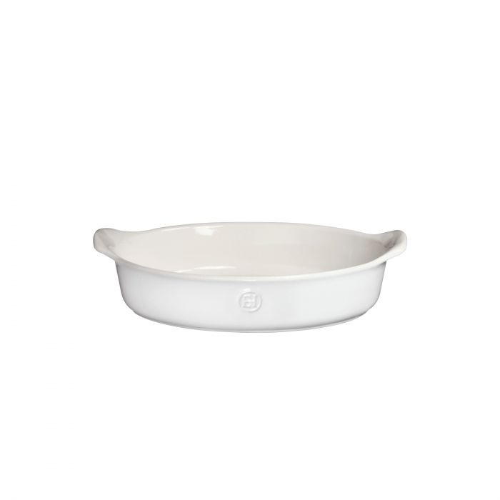 Керамична овална форма за печене Emile Henry Oval Dish For 2 -18 х 27см - цвят бяло и екрю