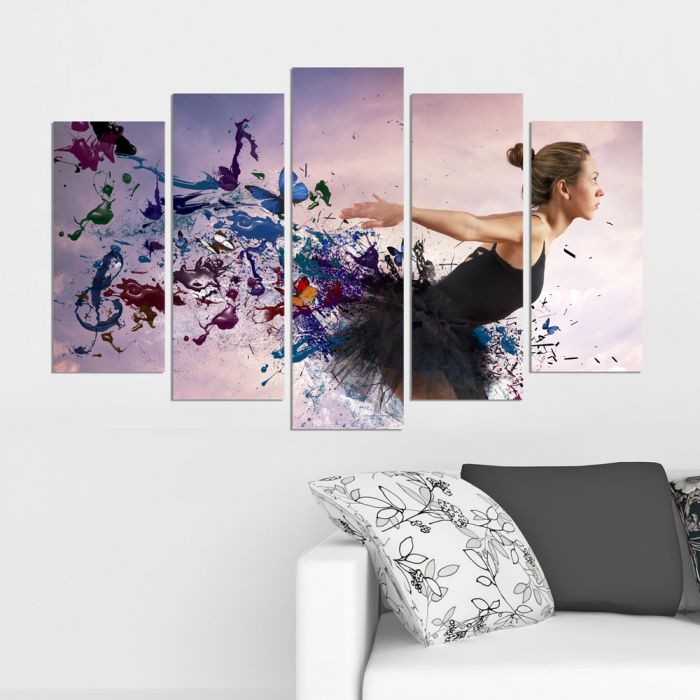 Декоративен панел за стена с момиче и цветни акценти Vivid Home