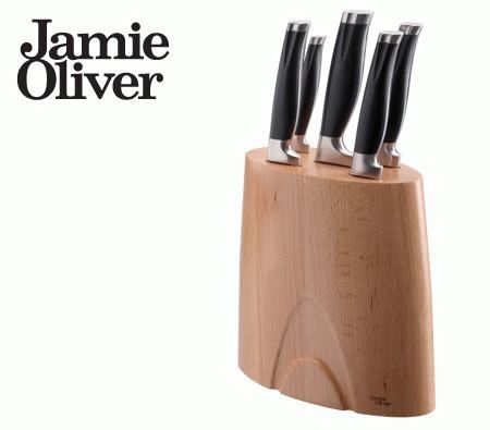 Комплект кухненски ножове и дървен блок Jamie Oliver