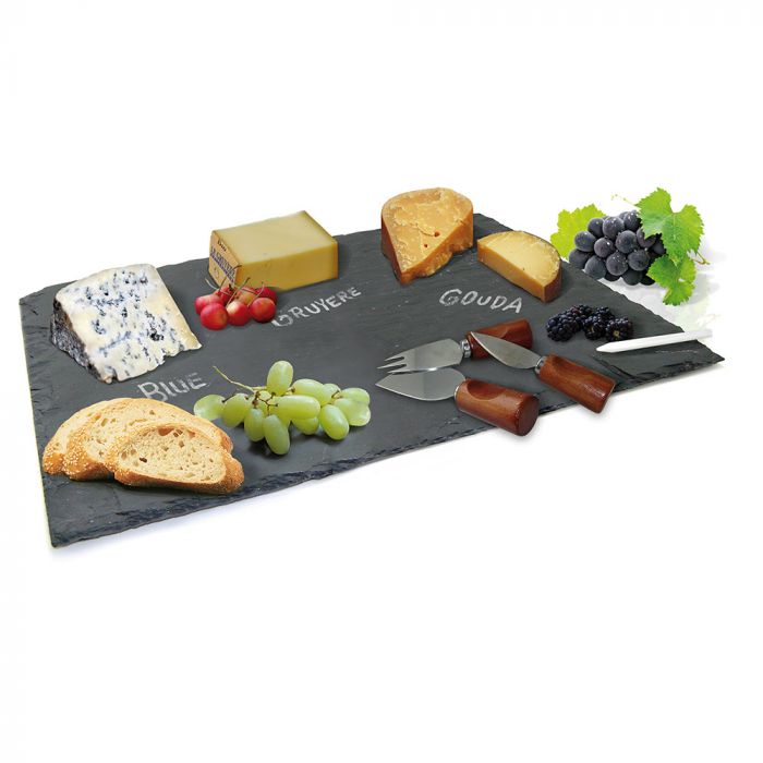 Комплект за сирена с каменна плоча Vin Bouquet/Nerthus Cheese Board Slate