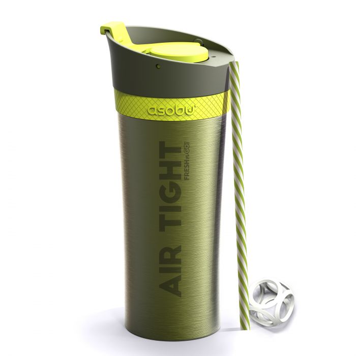 Двустенна термо чаша с вакуумна изолация и система AIR PUMP Asobu Fresh N Go 500 мл - цвят зелена