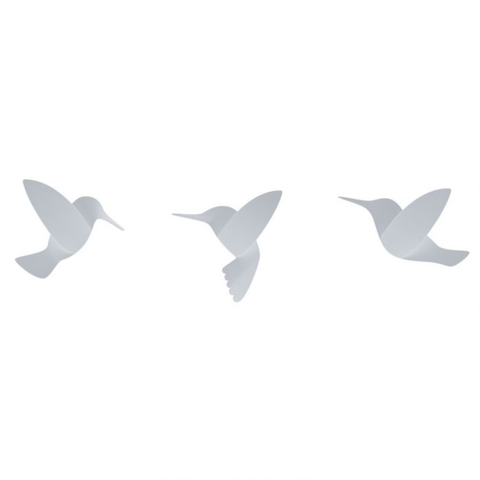 Комплект декорация за стена 9 бр. колибри Umbra Hummingbird - бял цвят