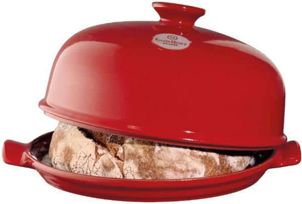 Керамична форма за печене на хляб Emile Henry Baker Cloche - цвят червен