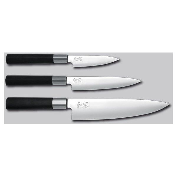 Комплект от три ножа KAI Wasabi Black 67S-300 