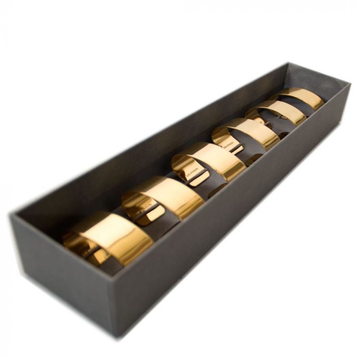 Комплект от 6 броя пръстени за салфетки Herdmar, златно PVD покритие 